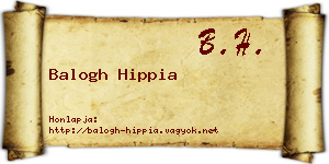 Balogh Hippia névjegykártya